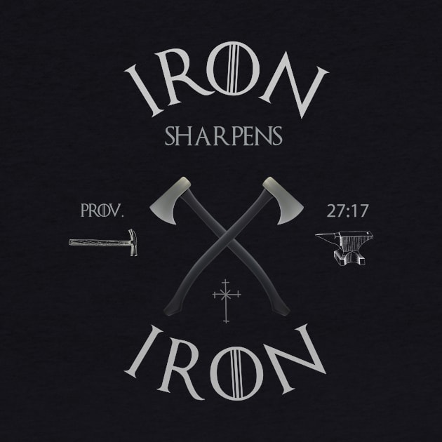 Iron sharpens iron from Proverbs 27:17 light text by Selah Shop